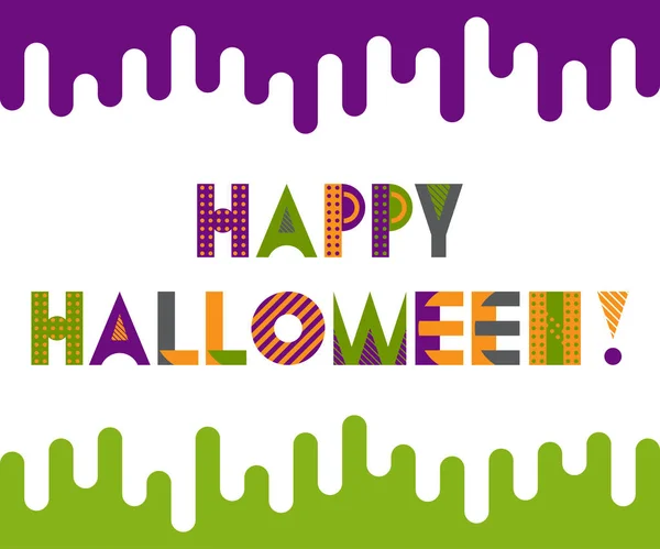 HAPPY HALLOWEEN. Trendy geometric font in memphis style of 80s-90s. Inscription isolated on white background. — Stock Vector