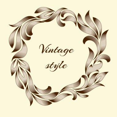 Antika çiçek tarzı dekoratif tasarım retro süsleme desenli oyma vintage kenarlık çerçevesi