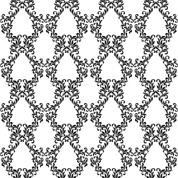 Patrón sin costuras. Adorno de Damasco adornado sobre un fondo blanco. Ideal para impresión textil y fondos de pantalla . — Vector de stock