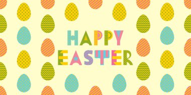 Mutlu paskalyalar. Memphis tarzı 80s 90s popüler geometrik yazı tipi.