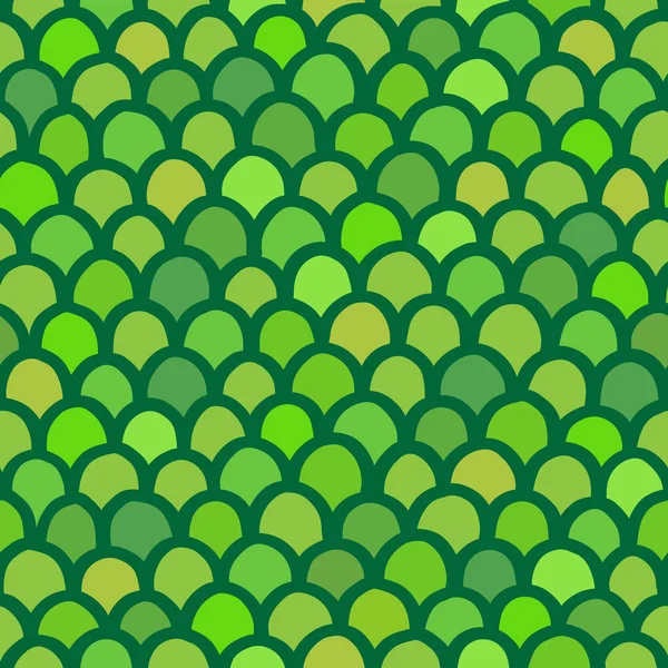 Modèle sans couture vectoriel. Texture abstraite à l'échelle verte dessinée à la main pour impression, papier peint, décoration intérieure, textile — Image vectorielle