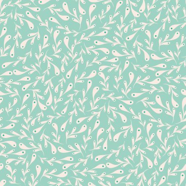 Turkuaz kıvrımları kusursuz tekrarlayan vektör deseni.