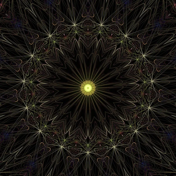 Kaléidoscope Abstrait Art Belle Fantaisie Fractale Illustration Graphique — Photo