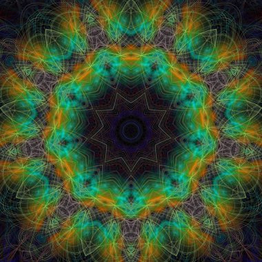 Kaleydoskop soyut güzel fantezi fraktal çizim 