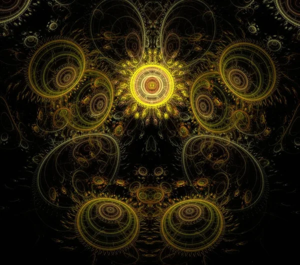 Illustraties Psychedelische Fractal Futuristische Geometrische Kleurrijke Ornament — Stockfoto