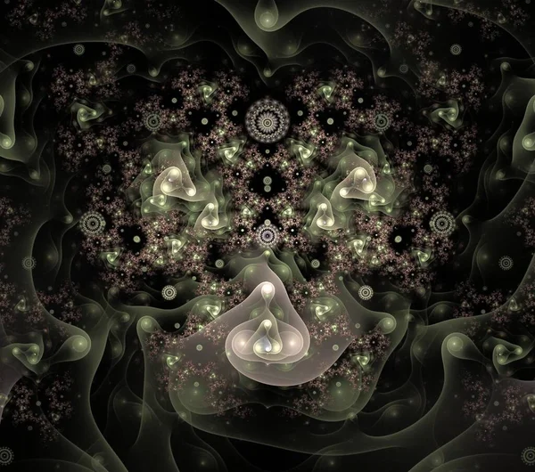 Illustraties Psychedelische Fractal Futuristische Geometrische Kleurrijke Ornament — Stockfoto