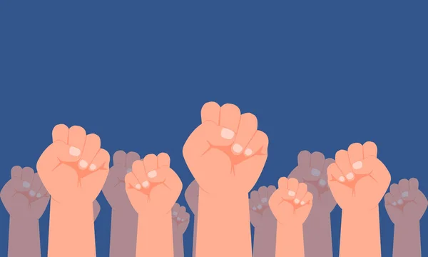 Графічна Ілюстрація Пов Язана Людськими Руками Протесту Боротьба Плоский Дизайн — стоковий вектор