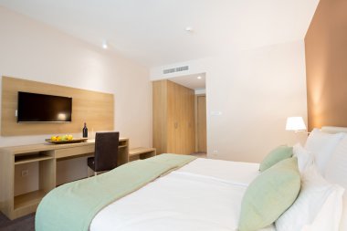 Modern güzel Çift Kişilik Yatak otel yatak odası iç