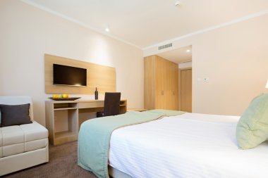 Modern güzel otel yatak odası iç