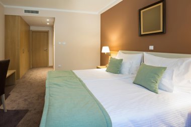 Modern güzel Çift Kişilik Yatak otel yatak odası iç