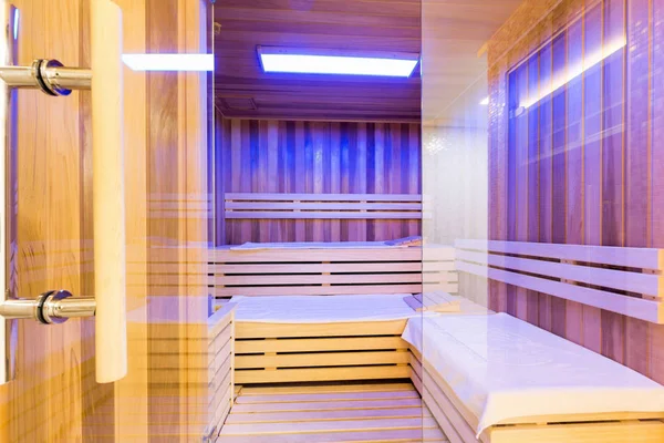 Sauna interior, hotel spa center