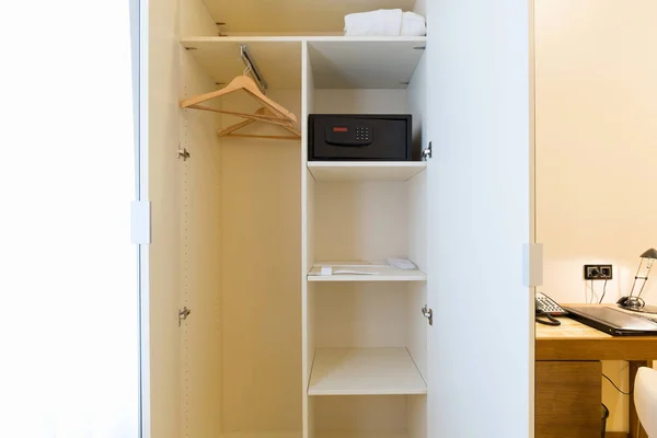 Hotel room interior , closet with safe box — Stock Photo, Image