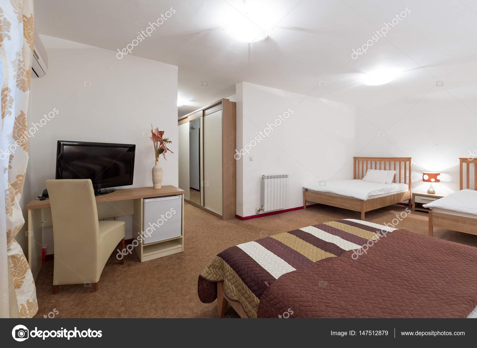 Interior Of A Motel Bedroom Stock Photo C Rilueda 147512879