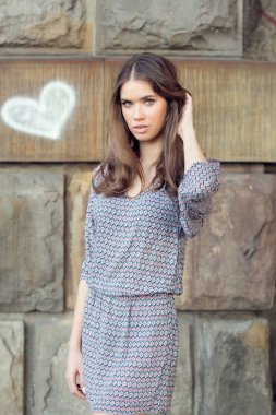 Güzel genç bir kadının portresi.