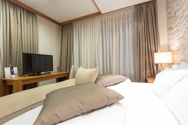 Apartamento del hotel, dormitorio interior — Foto de Stock