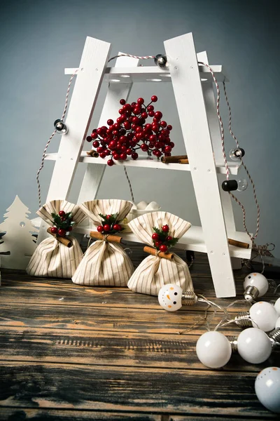 Christmas decoration on wooden table — Stock Photo, Image