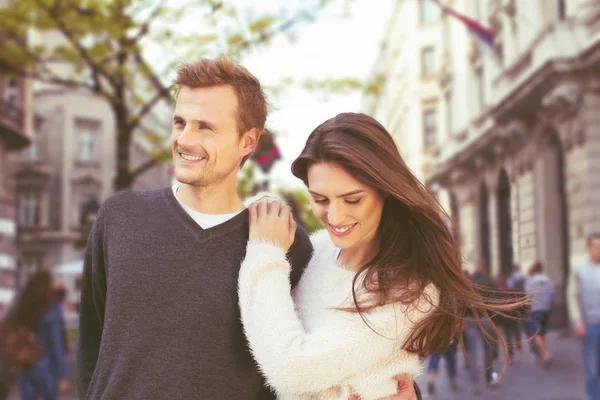 Loving young couple walking — Stock Photo, Image