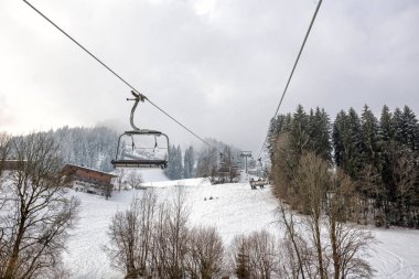 Mountain ski resort teleferik, teleferik, kış