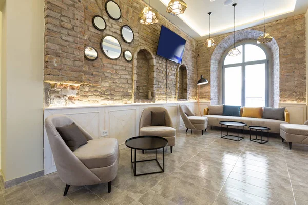 Hotellets lobby lounge café interiör — Stockfoto