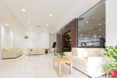 Lüks bir otel spa merkezi, bekleme alanı.