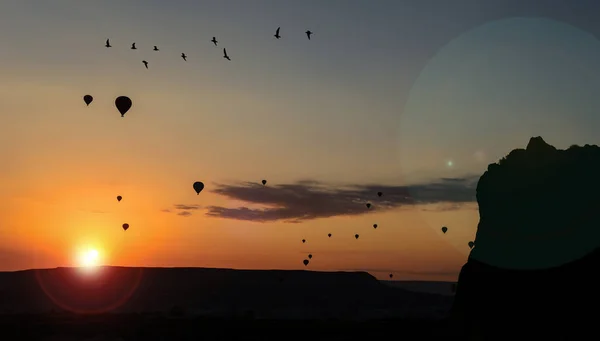 Watch the sunrise in Cappadocia — Stock Photo, Image