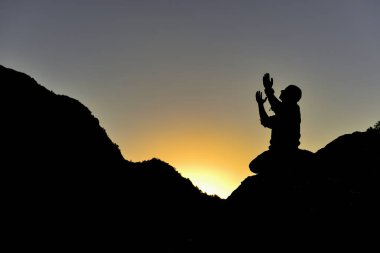 prayer & meditation & concept of supplication clipart