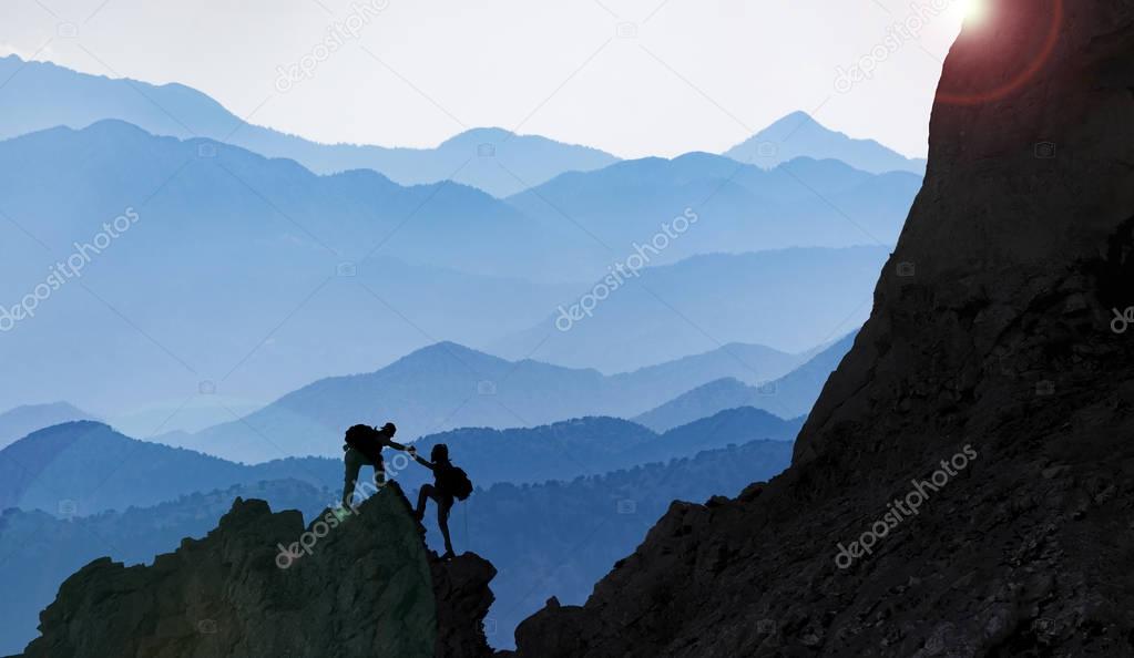 mountain ranges and peak climbing