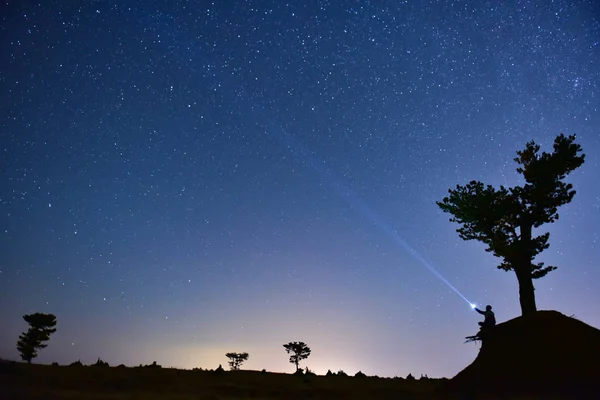 空の星と楽しいクルージング — ストック写真