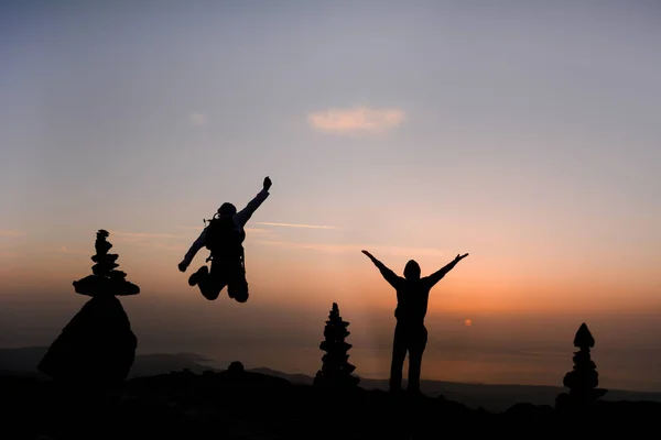 Peak Mountaineering Success Zen Stones Peace Concept — Stock Photo, Image
