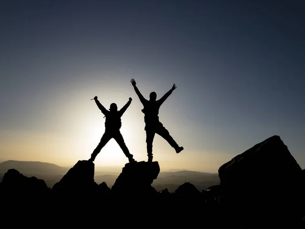 Success Happiness Reaching Summit — Stock Photo, Image