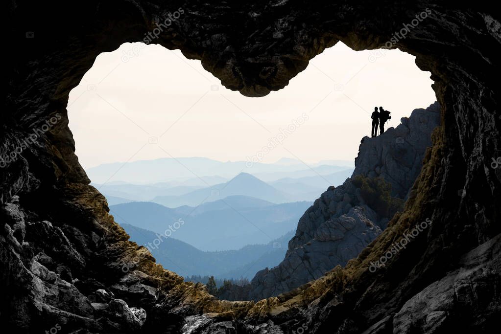 climber couples exploring mystical places together