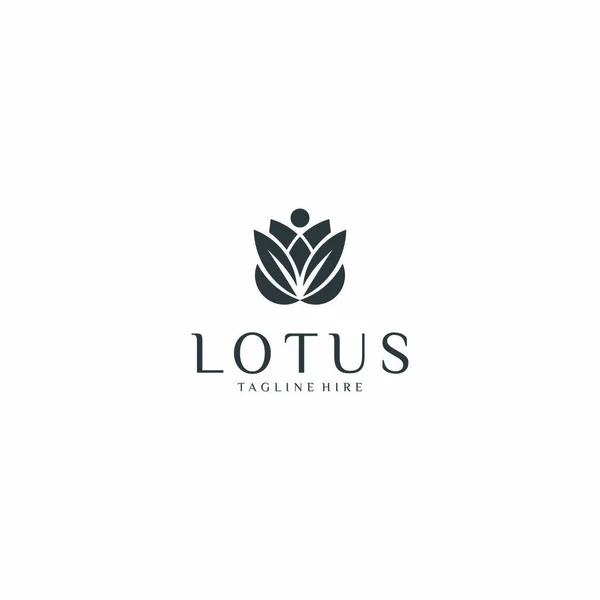 Логотип Квітки Lotus Векторний Дизайн Стокова Ілюстрація