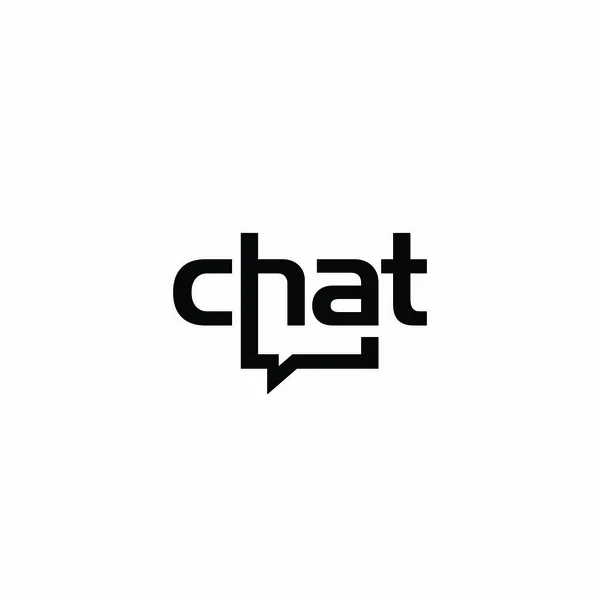 Chat Moderní Šablona Stažení Typography Logo — Stockový vektor