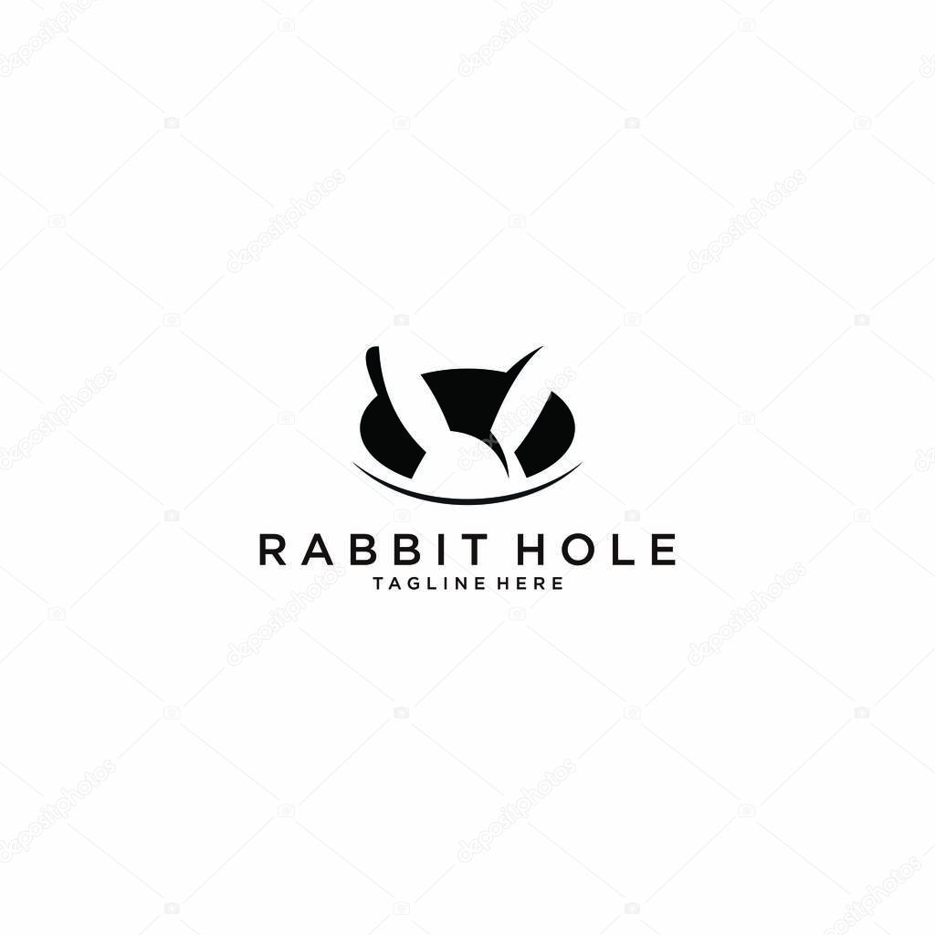 Rabbit hole vector logo modern design