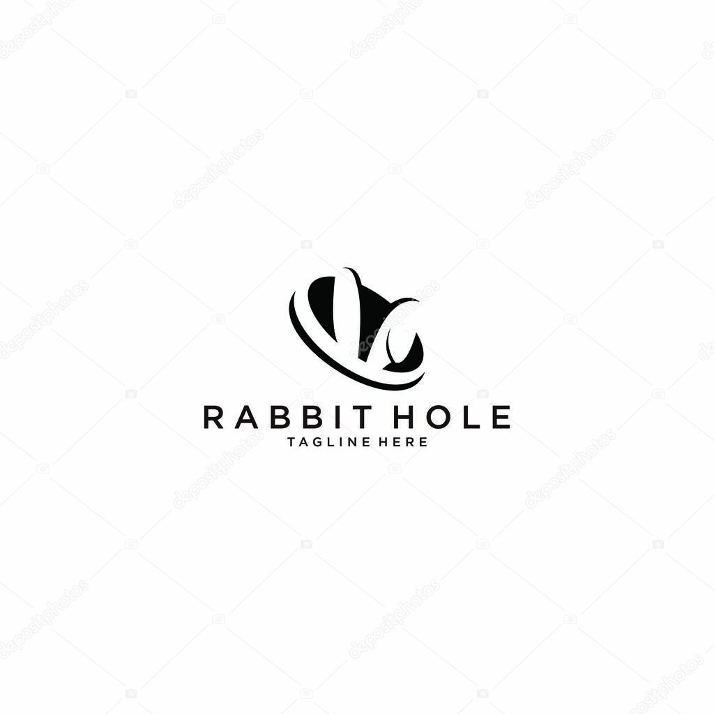 Rabbit hole vector logo modern design