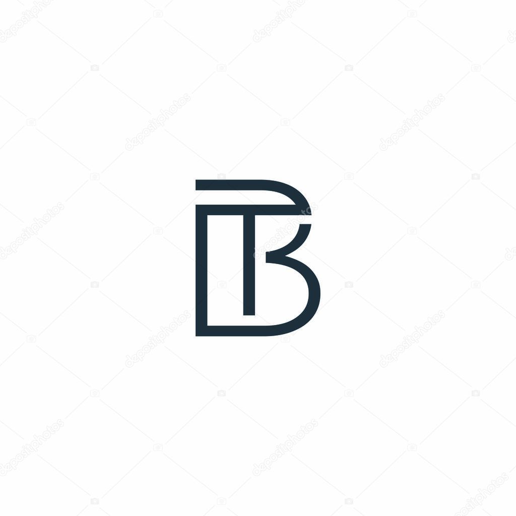 Initial letter BT Letter Simple Premium Logo Design template.