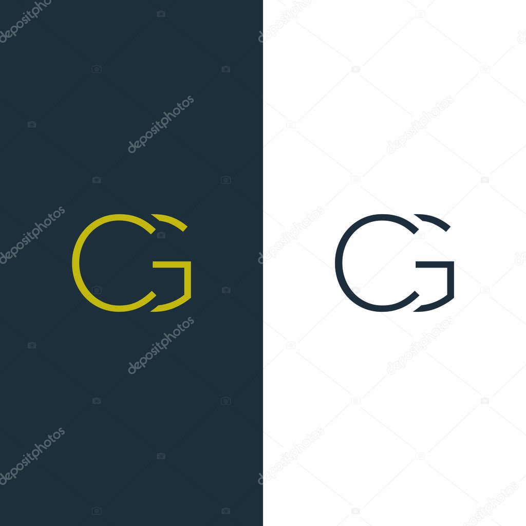 initial letter CG Letter Simple Premium Logo Design template.