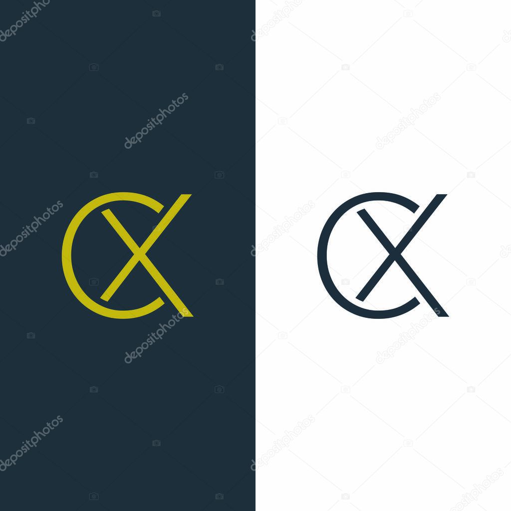 initial letter CX Letter Simple Premium Logo Design template.