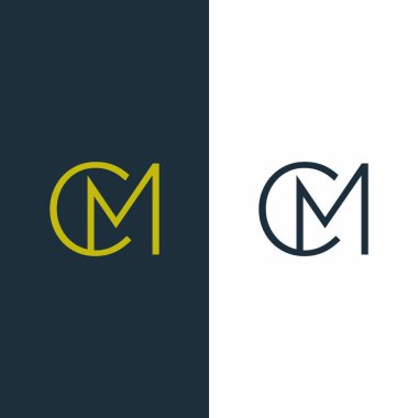 İlk harf CM Harfi Basit Premium Logo Tasarım şablonu.