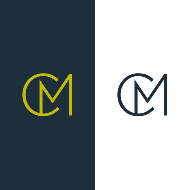 initial letter CM Letter Simple Premium Logo Design template. clipart