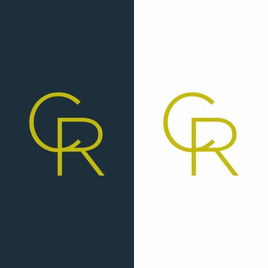 İlk harf CR Harfi Basit Premium Logo Tasarım şablonu.