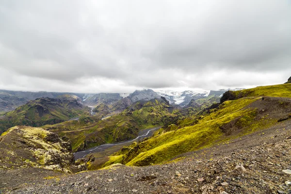 Vista sobre una zona de Thorsmork en Islandia — Foto de Stock