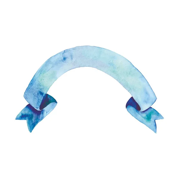 Acuarela azul cinta vector clip arte — Archivo Imágenes Vectoriales