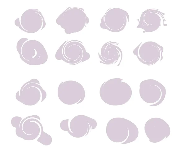 Grunge-Briefmarkensammlung, Kreise 16 runde Spritzformen — Stockvektor