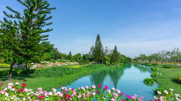 Hermoso Paisaje Buen Jardín Mantenimiento Del Parque Público Hay Isla — Foto de Stock