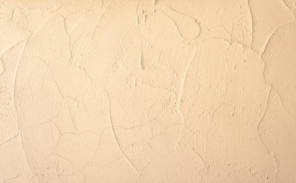 Krémová Béžová Pastelová Barva Hrubé Povrchové Malty Betonová Stěna Náhodně — Stock fotografie