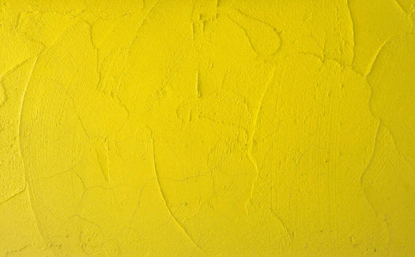 Gelbe Senf Pastellfarbe Der Rauen Oberfläche Mörtel Betonwand Mit Zufälliger — Stockfoto