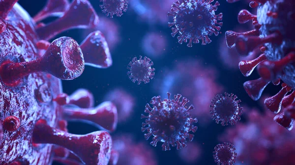 Coronavirus SARS - COVID - 3 boyutlu tıbbi görüntüleme