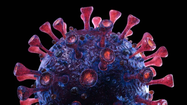 Coronavirus Sars Covid 3D近距离医学渲染 免版税图库照片