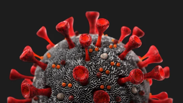 Coronavirus Sars Covid Close Renderização Médica — Fotografia de Stock